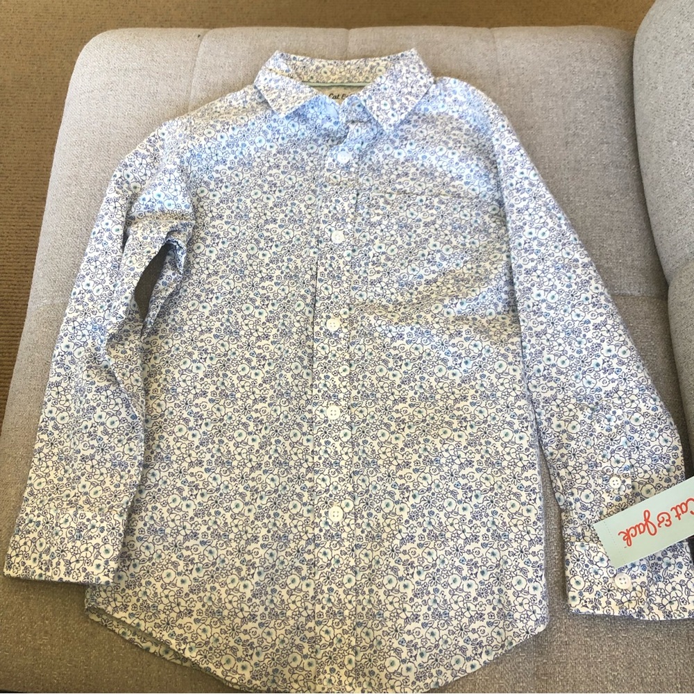 Cat and Jack floral button down shirt. Size small